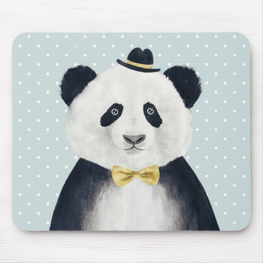 Aquarell-Panda-Bär Mousepad (Vorne)