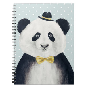 Aquarell-Panda-Bär Notizblock