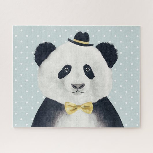 Aquarell-Panda-Bär Puzzle (Horizontal)