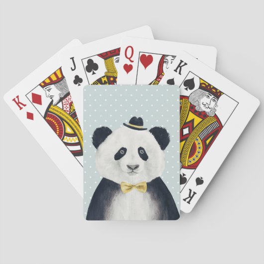 Aquarell-Panda-Bär Spielkarten (Rückseite)
