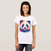 Aquarell Panda T-Shirt - Schwarz & Weiß (Vorne ganz)