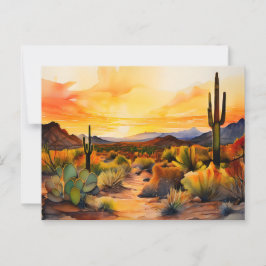 Aquarell-Panorama der Sonora-Wüste Postkarte