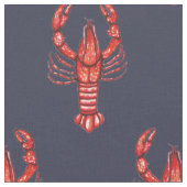 Aquarell-Panzerkrebse Louisianas Cajun u. Stoff (Nahaufnahme)