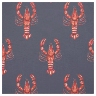 Aquarell-Panzerkrebse Louisianas Cajun u. Stoff