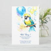 Aquarell Papagei Babydusche Einladung (Stehend Vorderseite)