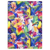 Aquarell-Papageien | addieren Ihren Namen Klemmbrett (Rückseite)