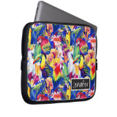 Aquarell-Papageien | addieren Ihren Namen Laptopschutzhülle (Vorne Rechts)