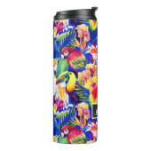 Aquarell-Papageien | addieren Ihren Namen Thermosbecher (Nach links gedreht)