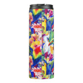 Aquarell-Papageien | addieren Ihren Namen Thermosbecher (Rückseite)