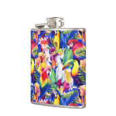 Aquarell-Papageien Flachmann (Links)