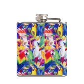 Aquarell-Papageien Flachmann (Rückseite)