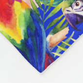 Aquarell-Papageien Fleecedecke (Ecke)