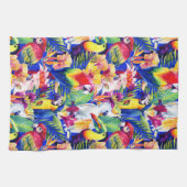 Aquarell-Papageien Geschirrtuch (Horizontal)