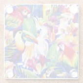 Aquarell-Papageien Glasuntersetzer (Rückseite)