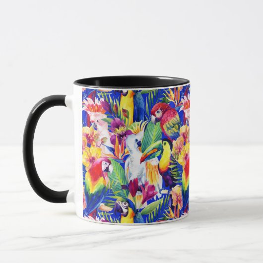 Aquarell-Papageien Tasse (Links)