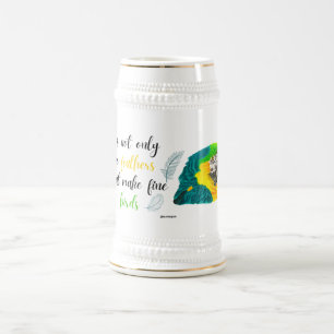 Aquarell-Papageien-Tasse & ein Ermutigungszitat Bierglas