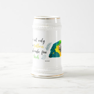 Aquarell-Papageien-Tasse & ein Ermutigungszitat Bierglas