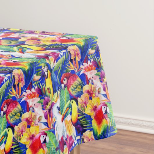Aquarell-Papageien Tischdecke (Beispiel)