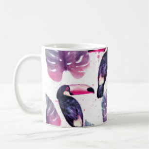 Aquarell-Papageien: Tropisches Ultra-Violett Chic. Kaffeetasse