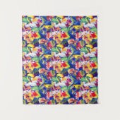 Aquarell-Papageien Wandteppich (Vorderseite)