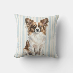 Aquarell-Papillon-Hundekissen Kissen