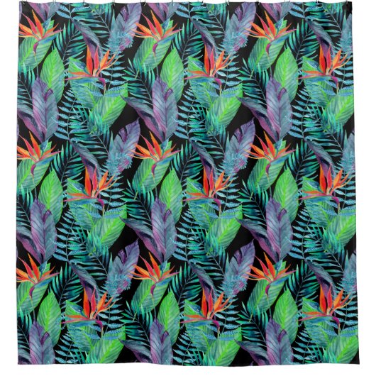 Aquarell-Paradiesvogel Duschvorhang (Vorderseite)