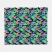 Aquarell-Paradiesvogel Fleecedecke (Vorderseite (Horizontal))