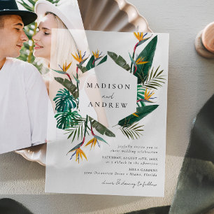 Aquarell Paradiesvogel Hochzeit Pergament Einladungen