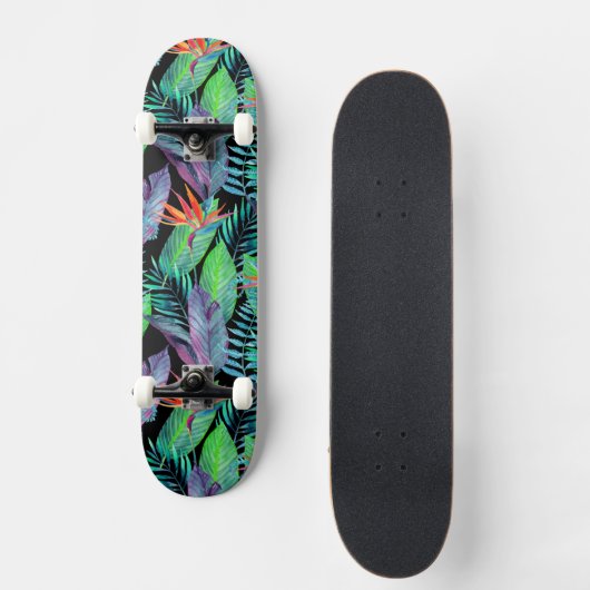Aquarell-Paradiesvogel Skateboard (Vorderseite)