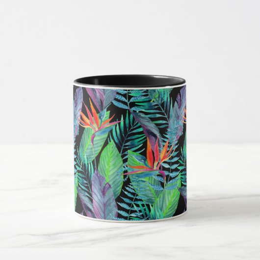 Aquarell-Paradiesvogel Tasse (Zentrum)