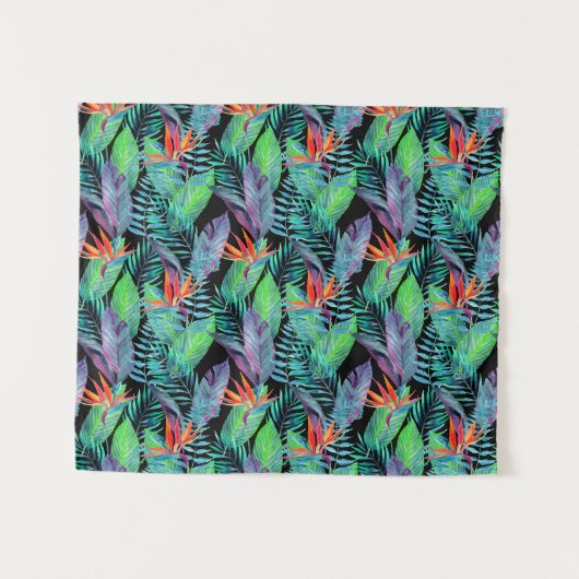 Aquarell-Paradiesvogel Wandteppich (Vorderseite (Horizontal))