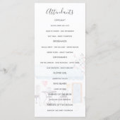 Aquarell Paris Hochzeitszeremonie-Programm Programm (Rückseite)