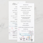 Aquarell Paris Hochzeitszeremonie-Programm Programm (Vorne/Hinten)