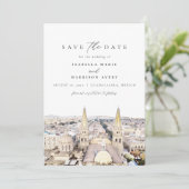 Aquarell Paros Greece Skyline Save the Date Einladung (Stehend Vorderseite)