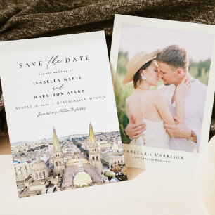 Aquarell Paros Greece Skyline Save the Date Einladung