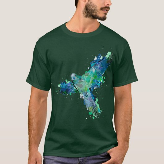 Aquarell Parrot T Shirt Geschenk für Parakeet (Vorderseite)