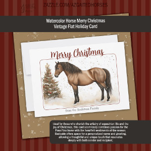 Aquarell Paso Pferd Frohe Weihnachten Vintage 