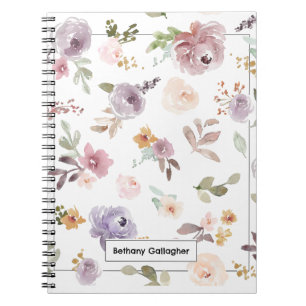 Aquarell Pastel Florals Personalisierter Frühlin Notizblock