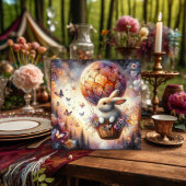 Aquarell Pastel Ostereier Bunny Ballon Feiertagskarte