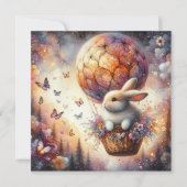 Aquarell Pastel Ostereier Bunny Ballon Feiertagskarte (Vorderseite)
