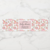 Aquarell Pastel Pink Pumpkin Rose Kinderdusche Wasserflaschenetikett (Einzelnes Label)