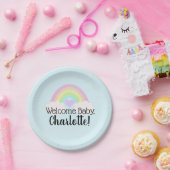Aquarell Pastel Rainbow Begrüßungsdusche Pappteller (Party)