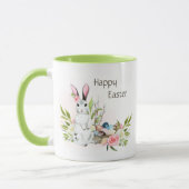 Aquarell Pastel Rosa Rosen Happy Oster Tasse (Links)