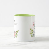 Aquarell Pastel Rosa Rosen Happy Oster Tasse (Zentrum)