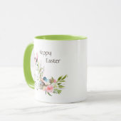 Aquarell Pastel Rosa Rosen Happy Oster Tasse (Vorderseite Links)