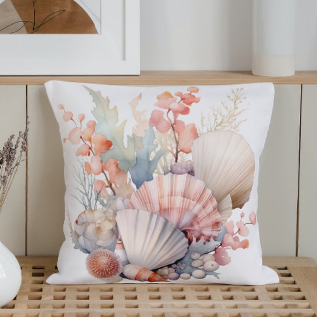 Aquarell Pastel Seashells Kissen (Von Creator hochgeladen)