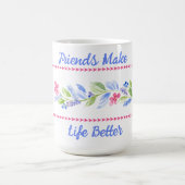 Aquarell Pastell Blumen BE KIND Kaffeetasse (Mittel)