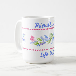 Aquarell Pastell Blumen BE KIND Kaffeetasse