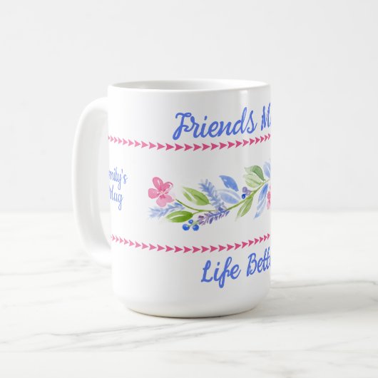 Aquarell Pastell Blumen BE KIND Kaffeetasse (Vorderseite Links)
