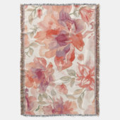 Aquarell-Pastell-Blumen Hellorange Decke (Vorderseite Vertikal)